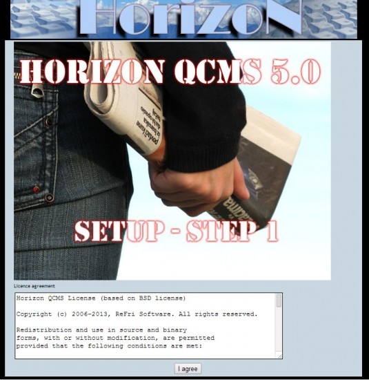 Screen 2: licence agreement.